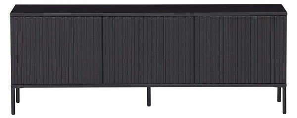 Černý TV stolek z borovicového dřeva 150x56x44 cm Gravure – WOOOD