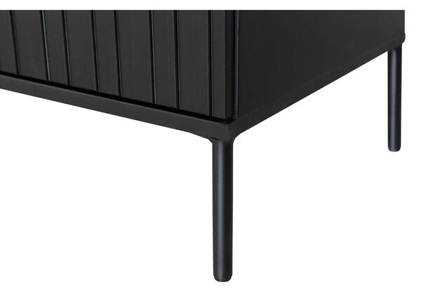 Černý TV stolek z borovicového dřeva 150x56x44 cm Gravure – WOOOD