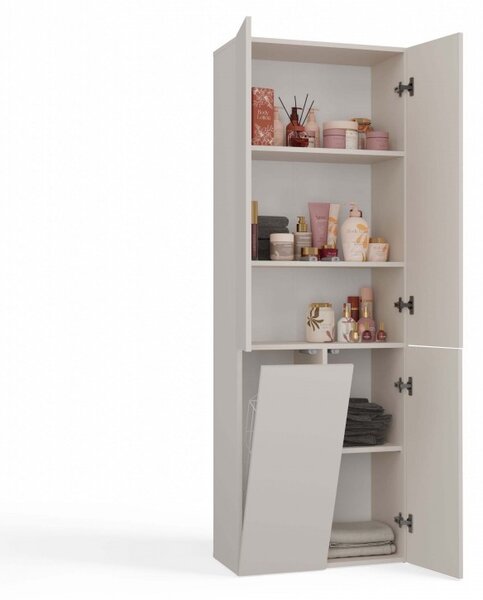 Koupelnová skříňka 60 cm s košem na prádlo ATSO 5 - kašmír