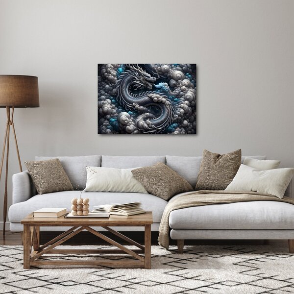 Obraz - Drak v dýmu (70x50 cm)