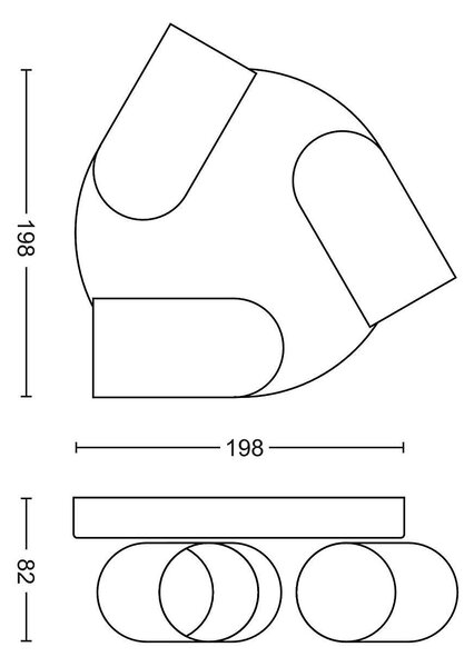 50583/31/PN Pongee bodové svítidlo 3x GU10 5,5W bez zdroje IP20, bílé