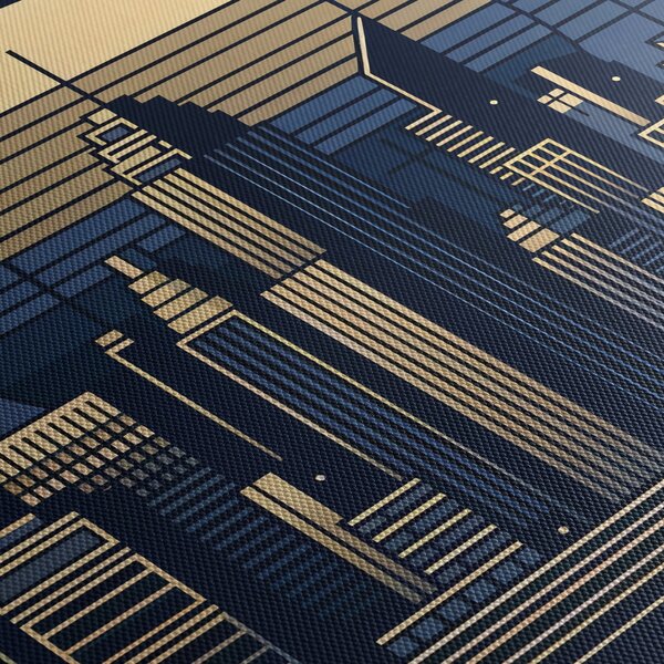 Obraz - Geometrické město (210x100 cm)