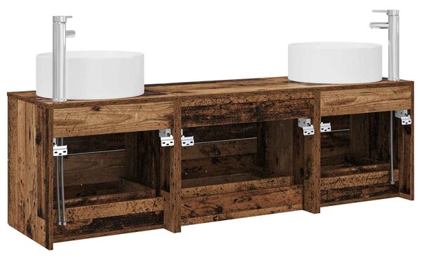 Sada koupelnového nábytku 3 ks Staré dřevo 161,5 x 44,5 x 80 cm 3405945