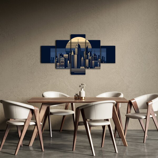 Obraz - Geometrické město (125x70 cm)