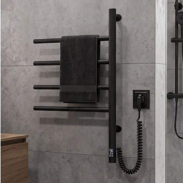 Vertaduro - El. otočný sušák na ručníky s term. ARA 60W/230V 65x49 cm IP44 černá