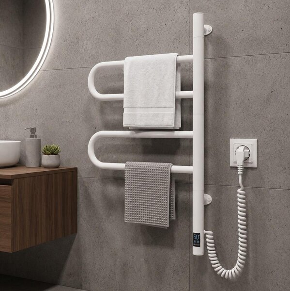 Vertaduro - El. otočný sušák na ručníky s term. ELA 60W/230V 65x49 cm IP44 bílá
