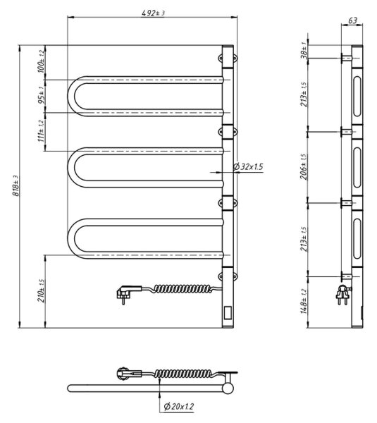 Vertaduro - El. otočný sušák na ručníky s term. ELA 120W/230V 80x49 cm IP44 bílá