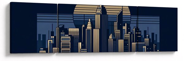 Obraz - Geometrické město (170x50 cm)