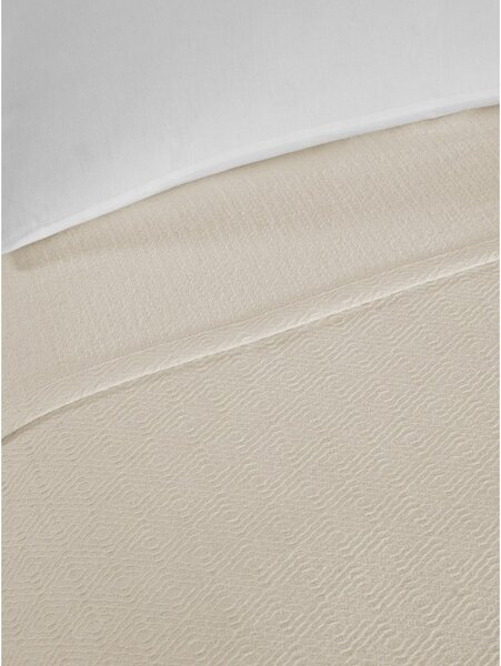 Krémový bavlněný přehoz na dvoulůžko 200x230 cm Serenity – Mijolnir