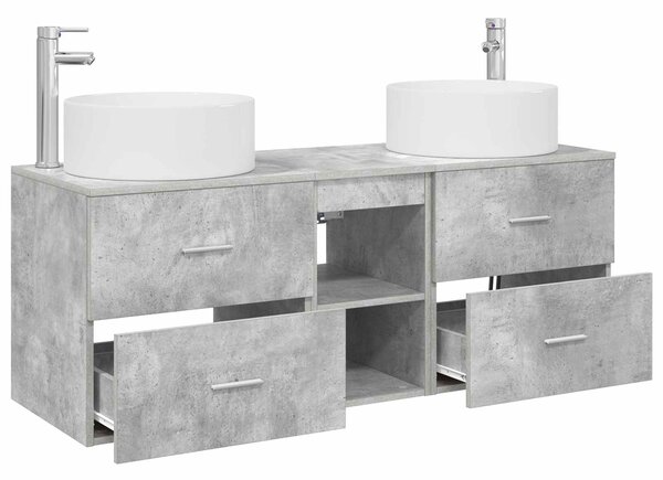 Sada koupelnového nábytku 3 ks Betonově šedá 129 x 44,5 x 80 cm 3405950