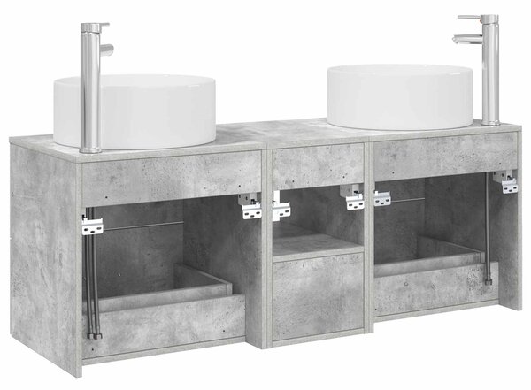 Sada koupelnového nábytku 3 ks Betonově šedá 129 x 44,5 x 80 cm 3405950
