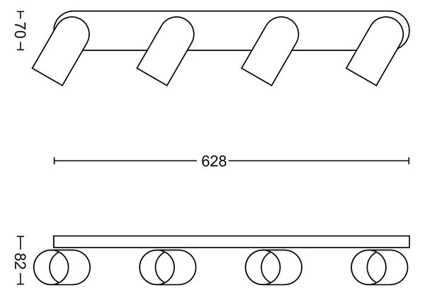 50584/30/PN Pongee bodové svítidlo 4x GU10 5,5W bez zdroje IP20, černé