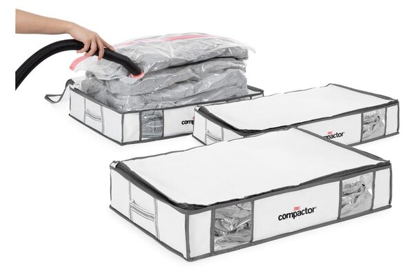 Vakuové vyztužené látkové úložné boxy na oblečení v sadě 3 ks 45x65x15,5 cm Life – Compactor