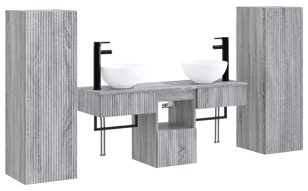 Sada koupelnového nábytku 5 ks Šedý Sonoma 33 x 34,5 x 100 cm 3405969