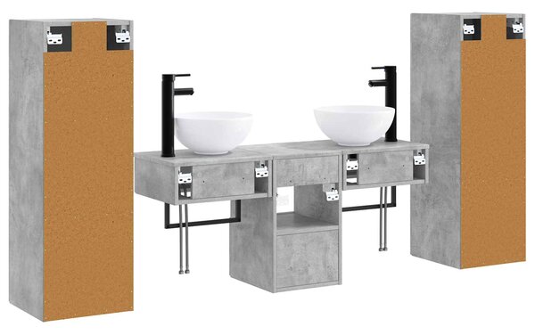 Sada koupelnového nábytku 5 ks Betonově šedá 33 x 34,5 x 100 cm 3405966