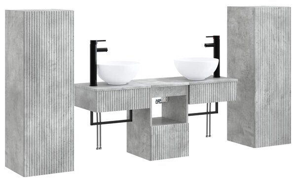 Sada koupelnového nábytku 5 ks Betonově šedá 33 x 34,5 x 100 cm 3405966