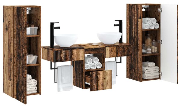 Sada koupelnového nábytku 5 ks Staré dřevo 33 x 34,5 x 100 cm 3405971