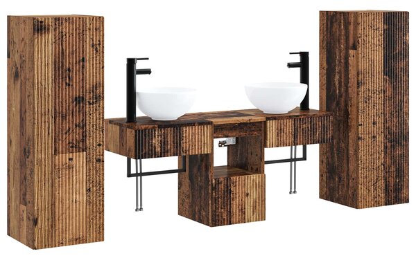 Sada koupelnového nábytku 5 ks Staré dřevo 33 x 34,5 x 100 cm 3405971