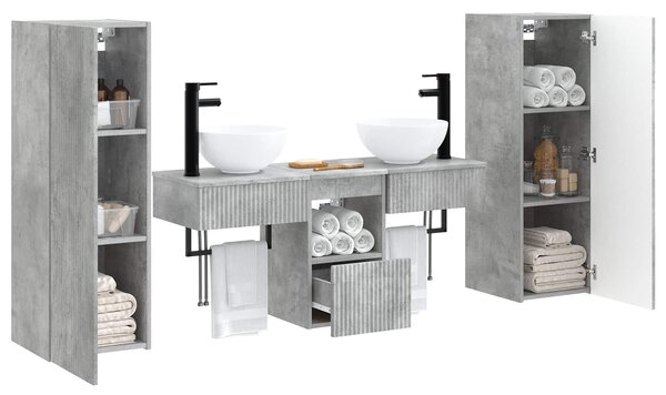Sada koupelnového nábytku 5 ks Betonově šedá 33 x 34,5 x 100 cm 3405966