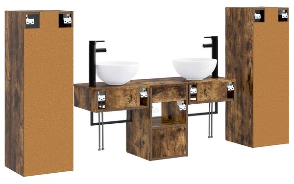Sada koupelnového nábytku 5 ks Kouřový dub 33 x 34,5 x 100 cm 3405968
