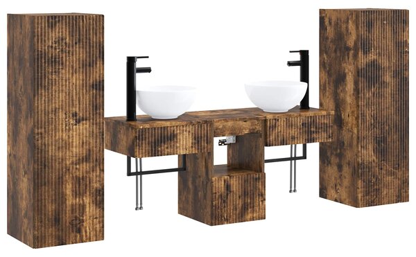 Sada koupelnového nábytku 5 ks Kouřový dub 33 x 34,5 x 100 cm 3405968