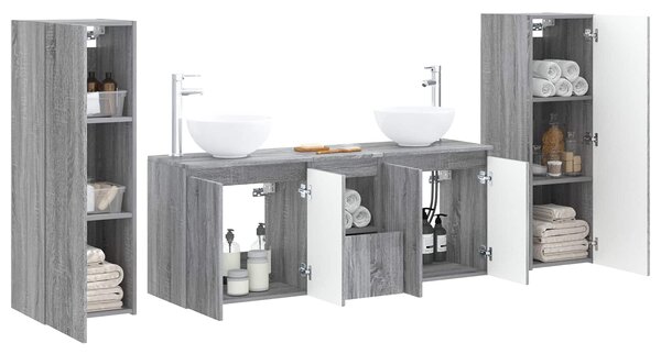 Sada koupelnového nábytku 5 ks Šedý Sonoma 33 x 34,5 x 100 cm 3405989
