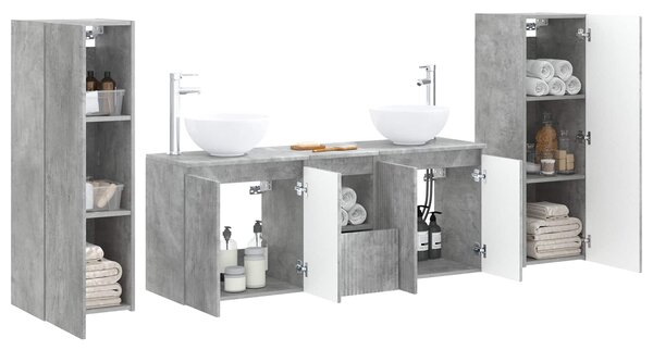 Sada koupelnového nábytku 5 ks Betonově šedá 33 x 34,5 x 100 cm 3405986