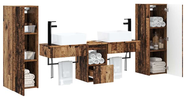 Sada koupelnového nábytku 5 ks Staré dřevo 33 x 34,5 x 100 cm 3405981