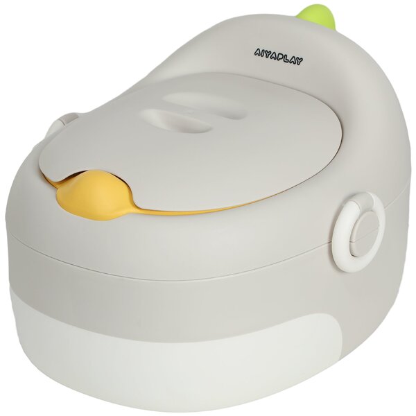 AIYAPLAY 3-v-1 Dětský nočník, Odnímatelný nočník, Nočník s madly, pro děti 6-72 měsíců, Nosnost do 50 kg, Plast, Umělá kůže, Šedý | Aosom
