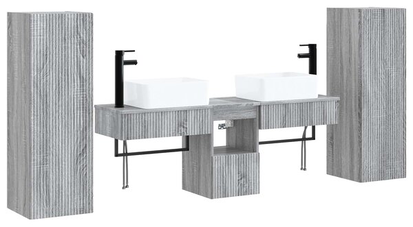 Sada koupelnového nábytku 5 ks Šedý Sonoma 33 x 34,5 x 100 cm 3405979