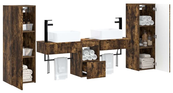 Sada koupelnového nábytku 5 ks Kouřový dub 33 x 34,5 x 100 cm 3405978
