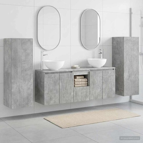 Sada koupelnového nábytku 5 ks Betonově šedá 33 x 34,5 x 100 cm 3405986