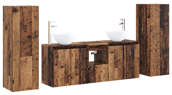 Sada koupelnového nábytku 5 ks Staré dřevo 33 x 34,5 x 100 cm 3405991