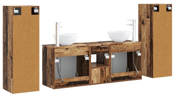 Sada koupelnového nábytku 5 ks Staré dřevo 33 x 34,5 x 100 cm 3405991