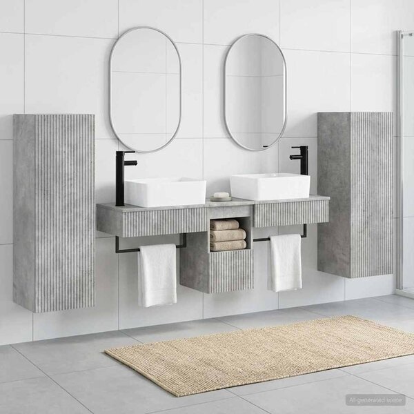 Sada koupelnového nábytku 5 ks Betonově šedá 33 x 34,5 x 100 cm 3405976