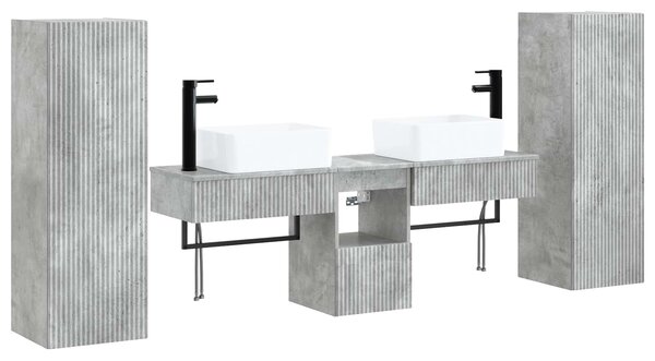Sada koupelnového nábytku 5 ks Betonově šedá 33 x 34,5 x 100 cm 3405976
