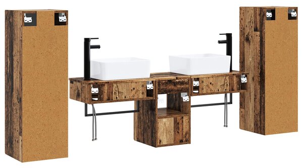 Sada koupelnového nábytku 5 ks Staré dřevo 33 x 34,5 x 100 cm 3405981