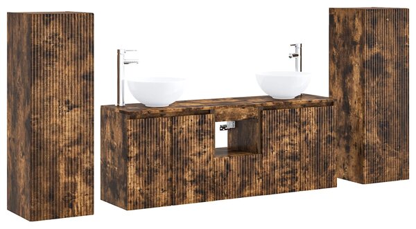 Sada koupelnového nábytku 5 ks Kouřový dub 33 x 34,5 x 100 cm 3405988