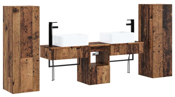 Sada koupelnového nábytku 5 ks Staré dřevo 33 x 34,5 x 100 cm 3405981