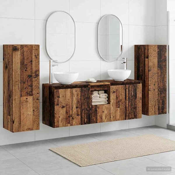 Sada koupelnového nábytku 5 ks Staré dřevo 33 x 34,5 x 100 cm 3405991