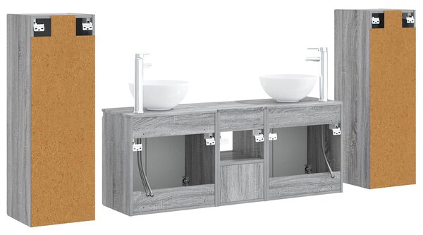 Sada koupelnového nábytku 5 ks Šedý Sonoma 33 x 34,5 x 100 cm 3405989