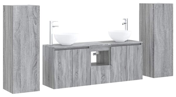 Sada koupelnového nábytku 5 ks Šedý Sonoma 33 x 34,5 x 100 cm 3405989