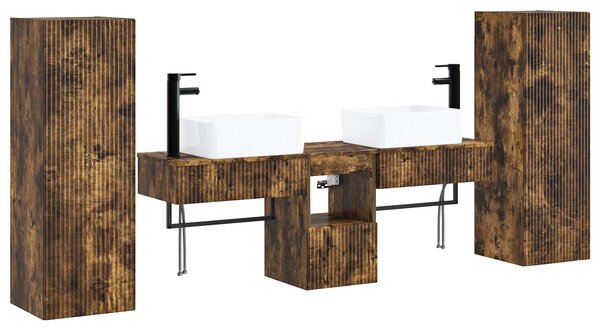 Sada koupelnového nábytku 5 ks Kouřový dub 33 x 34,5 x 100 cm 3405978