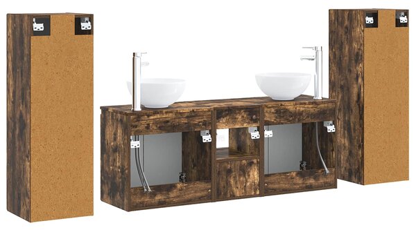 Sada koupelnového nábytku 5 ks Kouřový dub 33 x 34,5 x 100 cm 3405988
