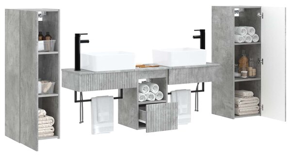 Sada koupelnového nábytku 5 ks Betonově šedá 33 x 34,5 x 100 cm 3405976