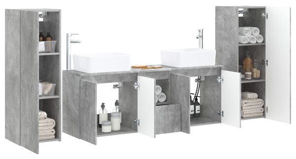 Sada koupelnového nábytku 5 ks Betonově šedá 33 x 34,5 x 100 cm 3405996