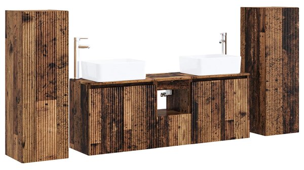 Sada koupelnového nábytku 5 ks Staré dřevo 33 x 34,5 x 100 cm 3406001