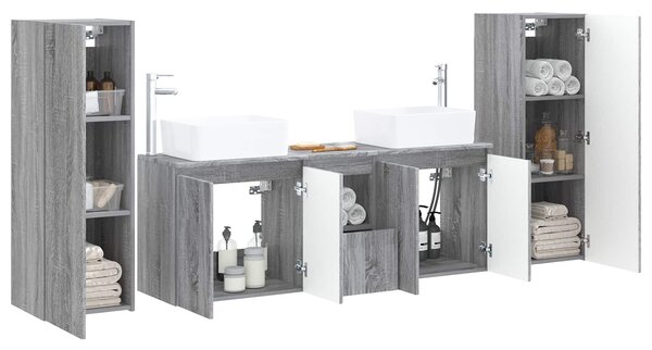Sada koupelnového nábytku 5 ks Šedý Sonoma 33 x 34,5 x 100 cm 3405999
