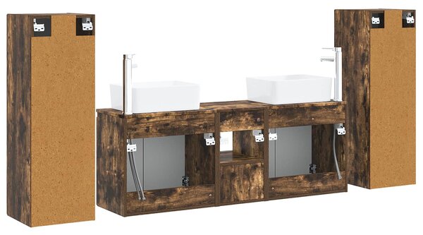 Sada koupelnového nábytku 5 ks Kouřový dub 33 x 34,5 x 100 cm 3405998