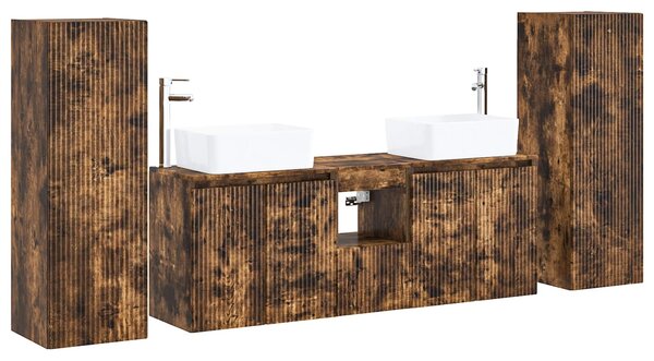 Sada koupelnového nábytku 5 ks Kouřový dub 33 x 34,5 x 100 cm 3405998